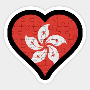 Hong Kongese Jigsaw Puzzle Heart Design - Gift for Hong Kongese With Hong Kong Roots Sticker